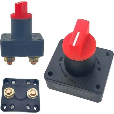 Ensemble de 2 interrupteurs de déconnexion de batterie 12V/60V 300A, interrupteurs de déconnexion de batterie principaux pour bateau, voiture, moto, véhicule tout-terrain, camion. (1/5)