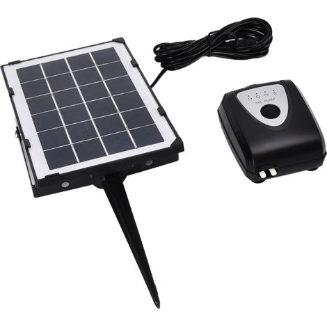 Pompe à oxygène solaire AP008 avec diffuseur et pierres à bulles pour aquarium étang, sur tige enfichable, faible bruit 60dB (1/5)