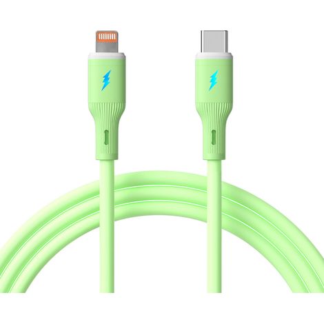 USB-Typ-C-/Lightning-Kabel 1 m AK-USB-73 30 W Silikon grün (1/2)