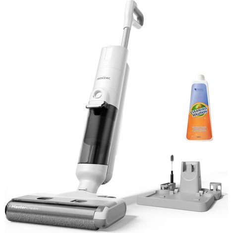 Aspirateur Laveur sans Fil, Eau et Poussière, Balai sans Fil Humide et Sec,1.15L Réservoir,Autonettoyant,30 Mins pour Nettoyer Les Saletés Collantes,Sols Durs (1/5)