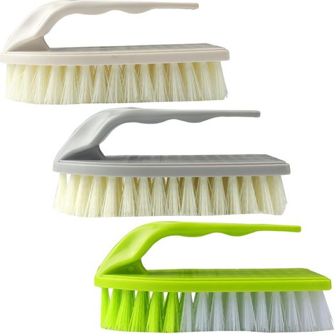 Lot de 3 brosses à récurer robustes pour sol, douche et évier pour salle de bain, cuisine et baignoire (1/5)