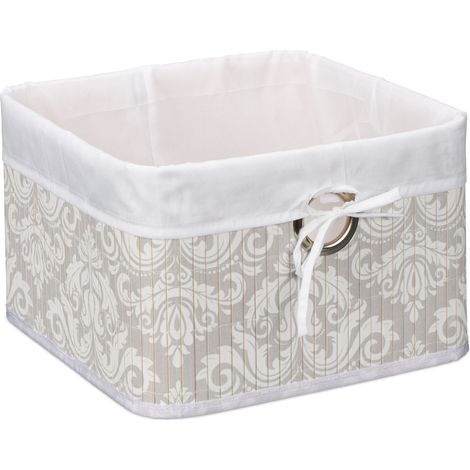 Cesta de almacenamiento decorativa para baño plegable 40 x 30 x 25 cm de bambú natural 130012059 (1/5)