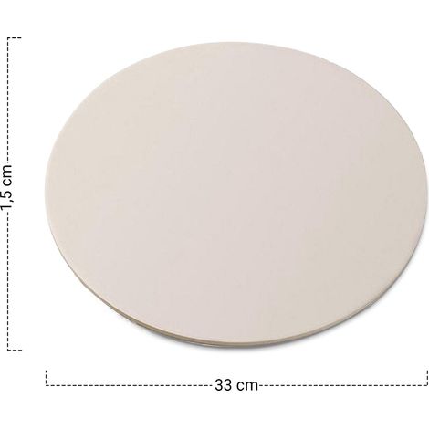 MaxxGarden Piedra para Pizza para Hornear - Placa redonda de piedra para pizza para barbacoa y horno - Cocinar y servir pizza, pan - Diámetro 33 cm