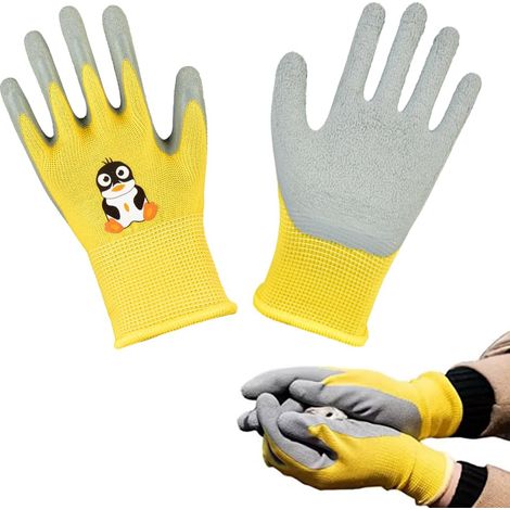 Gants De Travail Pour Enfants De 5 à 7 Ans, Gants de Jardinage, Safety Gants, Enduits De Caoutchouc, Pour Garçons et Filles (1/5)