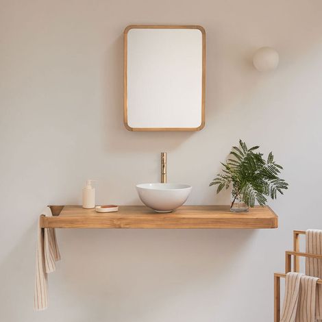 SKLUM Hängendes Badezimmermöbel-Set 130x45 cm aus Teakholz Neill