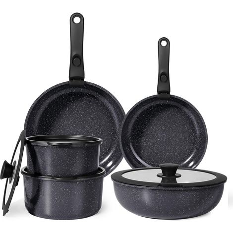 11 Piece Granite Non-Stick Pans and Pans Set (1/5)