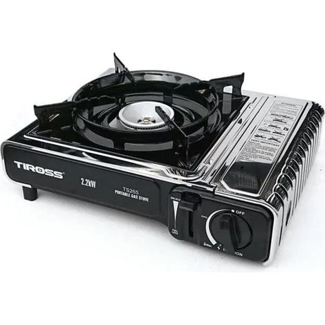 Cocina de gas portátil Tiross TS265 negro 2.2 kW compacta