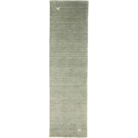 Tapis Gabbeh indien Tapis Asteria - Tapis en laine - 300x80cm, Rectangular - 100% Laine vierge - Tissé main - Gris (1/5)