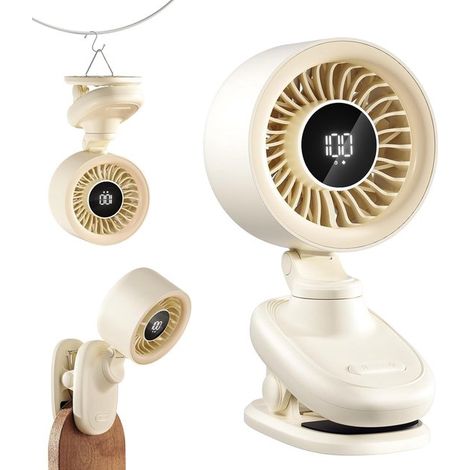 Ventilador de mesa USB pequeño con clip，Mini ventilador con batería recargable，velocidad continua y funcionamiento ultrasilencioso (1/5)