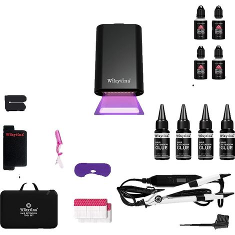 Herramienta para extensiones de cabello, adhesivo fuerte, fácil de usar, KIT-2 (1/2)