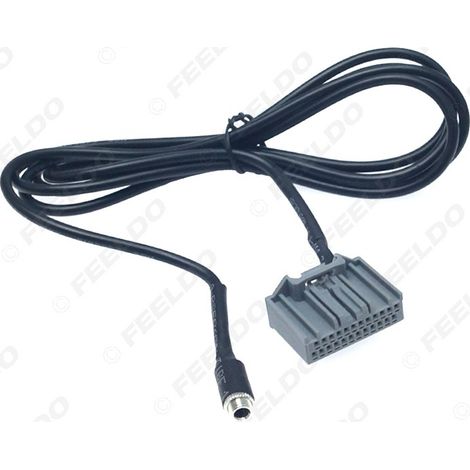 Compatible avec les lecteurs CD Honda CR-V, Avancier, Vezel, Crider, XR-V et Elysion : câble d'entrée audio AUX avec connecteur femelle 24 broches.