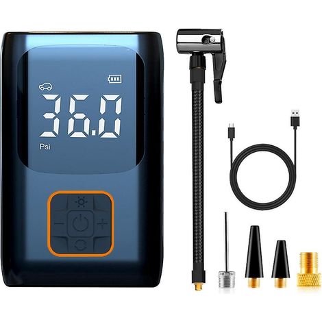 Kabelloser Reifenfüller mit Digitalanzeige und 4 Modi, tragbare, wiederaufladbare Pumpe für Autoreifen, Motor