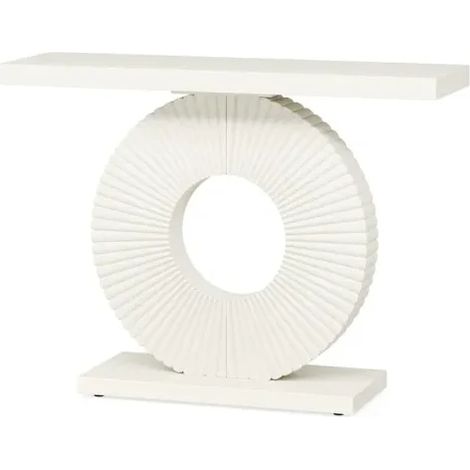 Consolle bianca in MDF e metallo 100 x 30 x 78 cm HOMVRA (1/5)