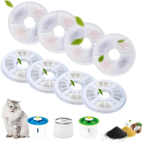 Katzenbrunnenfilter, 8er-Pack, kompatibel mit 3-Liter-Haustierbrunnen, Ersatzfilter (1/5)