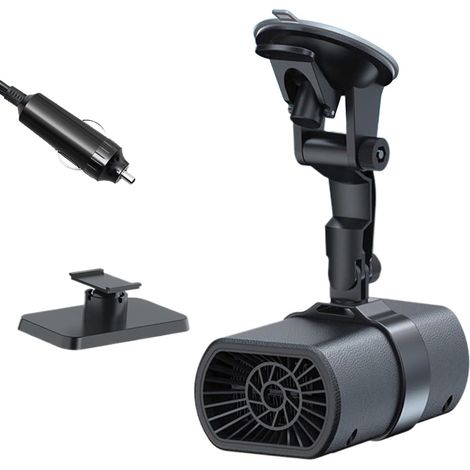 12V Autoheizung, Fahrzeugentfroster mit Ventilator  2-in-1-Auto-Windschutzscheiben-Entfroster mit Saugnapfhalter  Für LKW, Wohnmobil, Winter- und Sommerfenster