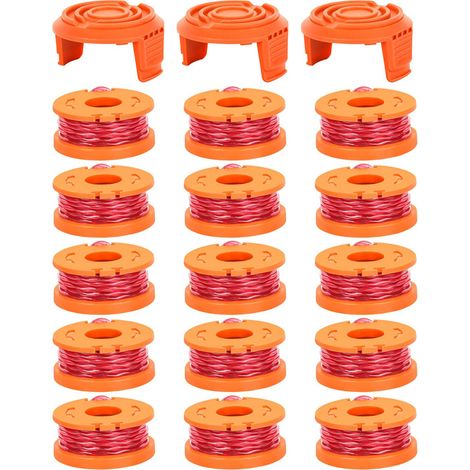 Le kit W15+3 remplace les bobines, les têtes de coupe, les capuchons de fil et les cordes de coupe WORX WA0010/WA6531. (1/5)