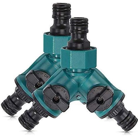 vanne 2 Pices 2 Voies Pour Tuyau D'arrosage Raccord Rapide Pour Tuyau D'arrosage Distributeur Rgulateur D'eau 2 Voies Vanne D'arrt Sparateur Racco (1/5)