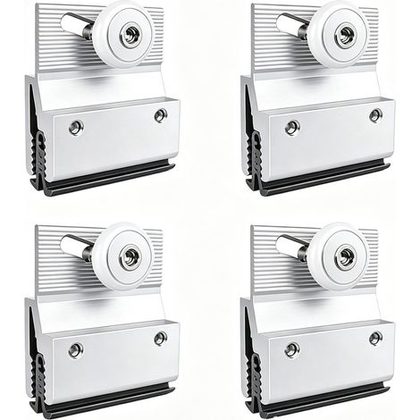 Irovami Roulettes porte douche support supérieur – lot 4, 19mm, aluminium chromé (1/5)