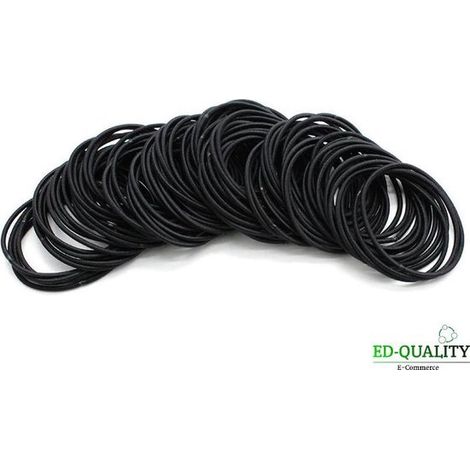 Lot de 20 élastiques à cheveux noirs - Ø 5 cm / 2 mm - Accessoires coiffure - Pour cheveux (1/4)