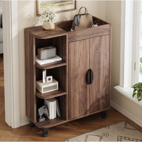 MEUBLIV Aparador blanco 80x36x90 cm – almacenaje elegante en MDF con patas de acero (1/5)