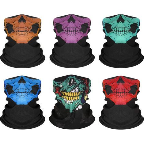Lot de 6 cache-cou/bandanas/tours de cou, idéal pour le vélo, les sports motorisés et la pêche. (1/5)