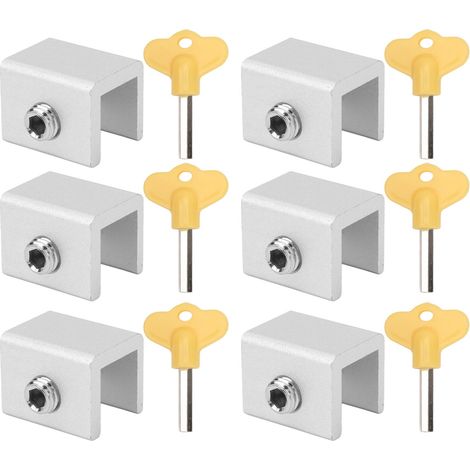 10 Stück Schiebefenster-Sicherheitsstopper aus Aluminium, verstellbar, einfach zu montieren, inklusive Schlüsseln (1/5)