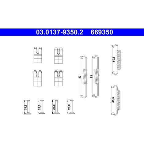 Kit d'accessoires, mâchoires de frein de stationnement ATE 03.0137-9350.2
