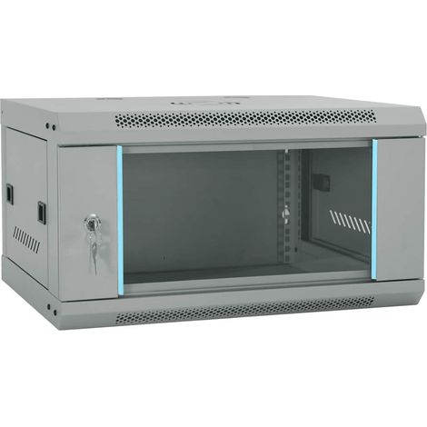 vidaXL Armoire réseau avec stockage Gris 60 x 45 x 35 cm Acier