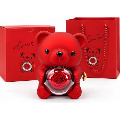 Bonturi Casa Home Decoration Scatola Portagioie a Forma di Orso in Plexiglass Trasparente – Confezione Regalo Natale per Gioielli e Piccole Sorprese (1/3)
