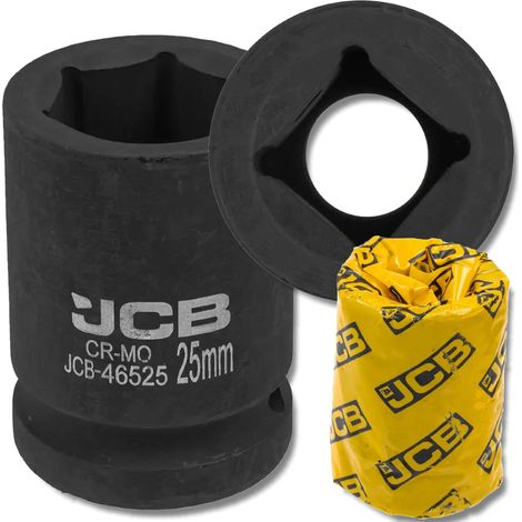 Chiave a bussola a impatto JCB da 3/4" 25 mm a 6 punte in acciaio Cr-Mo