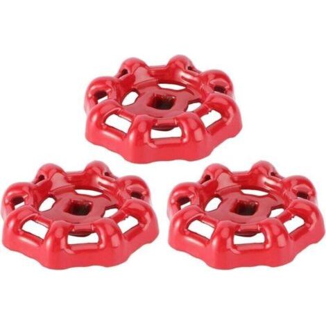 Ventilgriff aus rotem Eisen, Kugelhahn, XU, Absperrventil, Wasserhahn, oberer Griffteil, 6x6 mm, 3 Stück -