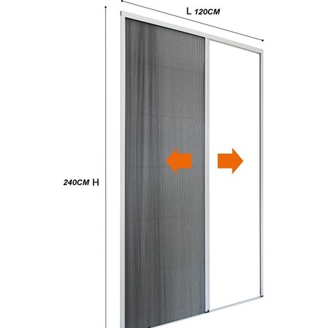 Zanzariera Plissettata Laterale Bianco Guida Bassa Porta 120X240 (1/3)