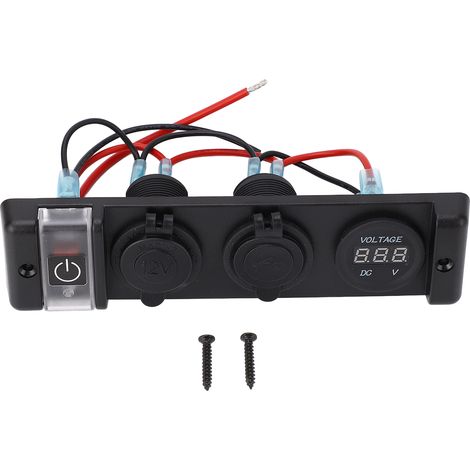 Panneau de prise allume-cigare USB 4 en 1, Indication LED, étanche IP66, double pour voiture, bateau, SUV, Yacht, DC 12V (1/5)