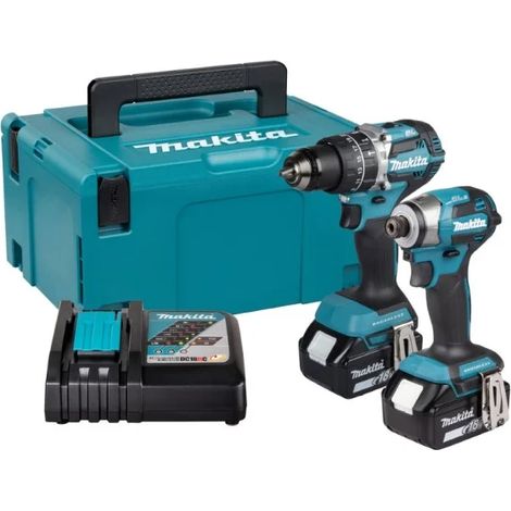 Set trapani avvitatori a percussione e ad impulsi 18 V con batterie Makita DLX2575TJ