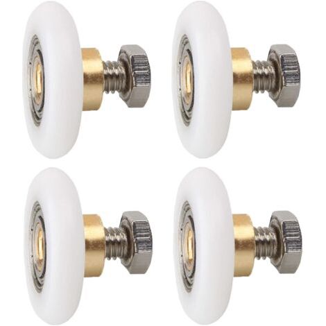 4 pièces Roulette Porte de Douche, Roues de Rechange pour Porte de Douche Roulettes de Rechange pour Porte de Douche RainuréE avec vis M4 Diamètre 23 mm (1/5)