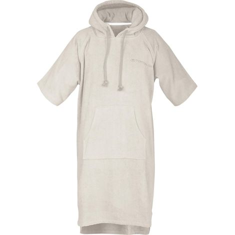 TOM TAILOR Poncho da surf per donna e uomo, L-XL, 100% cotone/spugna, poncho da bagno con cappuccio, marsupio e logo ricamato, sabbia (Sunny Sand) (1/5)