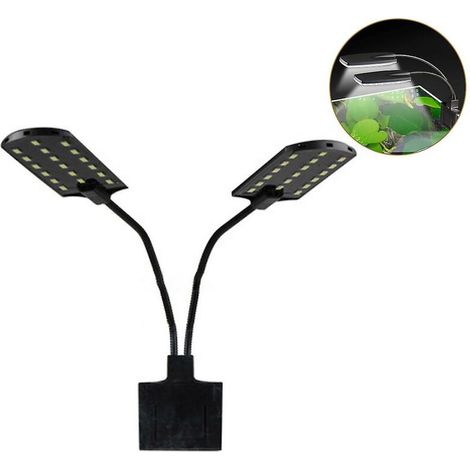 VURAHOME - Fong Fong Fish Tank Clip On Light avec minuterie en ligne, pince pour aquarium avec LED blanches et bleues, modes d'éclairage, intensité variable (1/5)