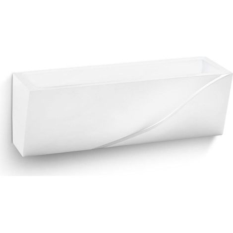 Applique LED da Parete in Gesso Verniciabile Bianco – Design Moderno Up&Down, Attacco G9, 22x7,5 cm, Interni