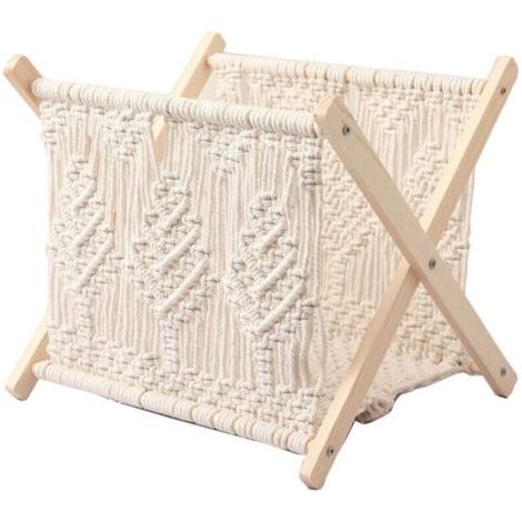 Nordique Corde en Coton Support de Rangement Tissé Porte-Revues Style BohèMe Plancher Bureau CréAtif