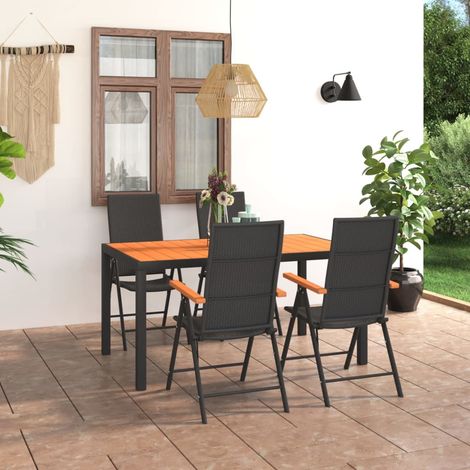 5-tlg. Garten-Essgruppe Schwarz und Braun (1/5)