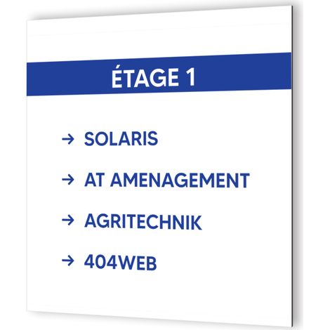 Panneau numéro d'étage personnalisable - Signalétique Dibond Aluminium - Bleu - 20x20 cm, 3 mm, fixation multiple (1/5)