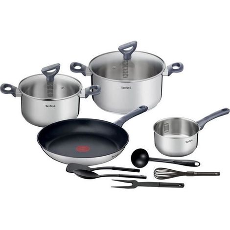 Batterie de cuisine TEFAL Daily Cook, 11 pièces, en acier inoxydable compatible induction. (1/5)