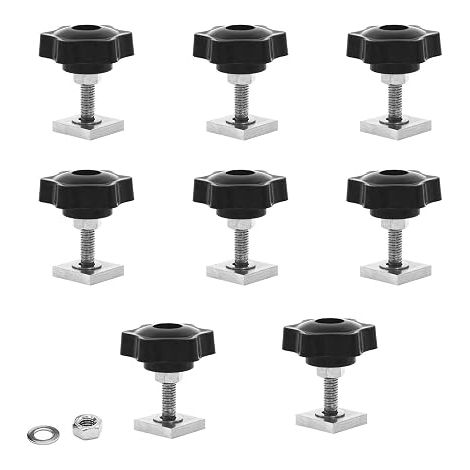 T-Track Adapter, Roof Rail Ends, T-Track Screws with Star Nuts and Nut Washer, Roof Rack, T-Groove, Fixing Tool (1/5)