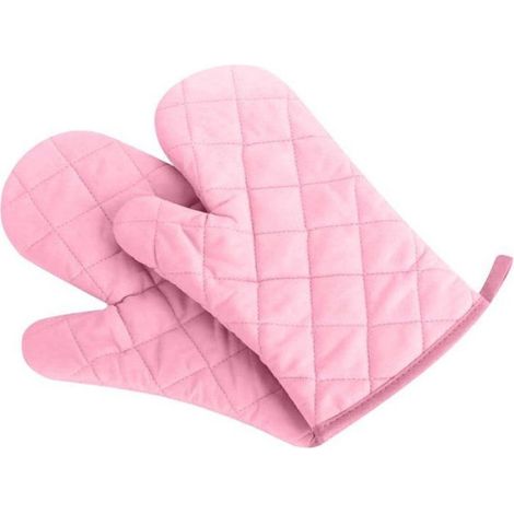 Gants Four - Protection Anti-brûlure - Compatible Four Airfryer Poêle - Rose - Lot de 2 (1/5)