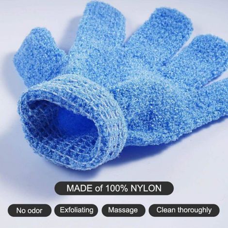 Gant de douche exfoliant - - Lot de 6 - Coloré - 3 paires - Taille extensible - Pour toute la famille (1/5)