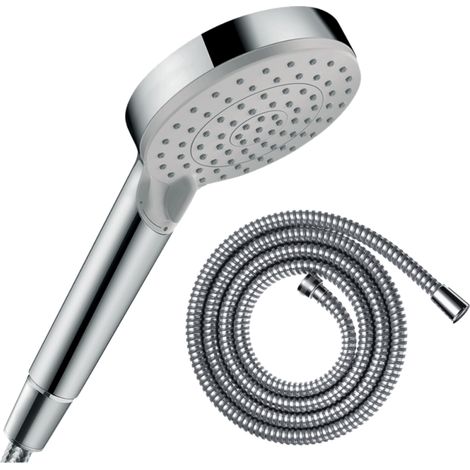 Pommeau de douche HANSGROHE Vernis Blend 100 EcoSmart Vario chromé + flexible de douche 1,60 m HANSGROHE Metaflex chromé