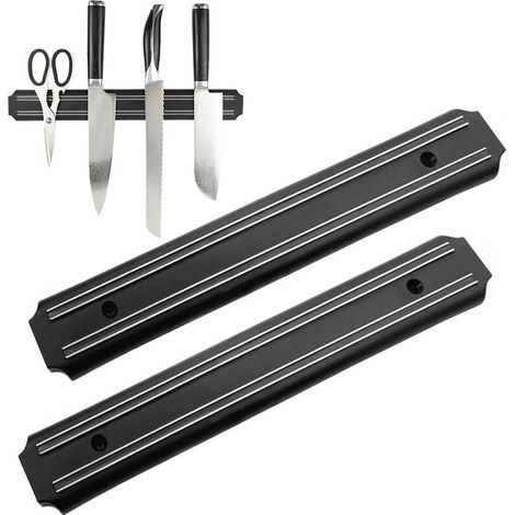 Barre Magnetique - 33 Cm - Pour Couteaux Et Outils De Cuisine - Fixation Murale - Lot De 2 (1/5)