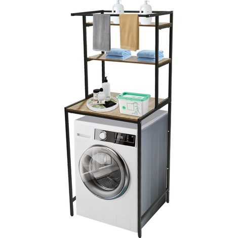 Organisateur de rangement pour salle de bain avec 3 étages, meuble de rangement pour machine à laver, organisateur pour salle de bain à économie d’espace, pour salle de bain, buanderies (1/5)