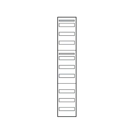 ABN VR19 CHAMP DE PUBLIPOSTAGE 12TE 9 X DIN 250 X 1350 X 140 MM AVEC N DE BORNES PE DE
