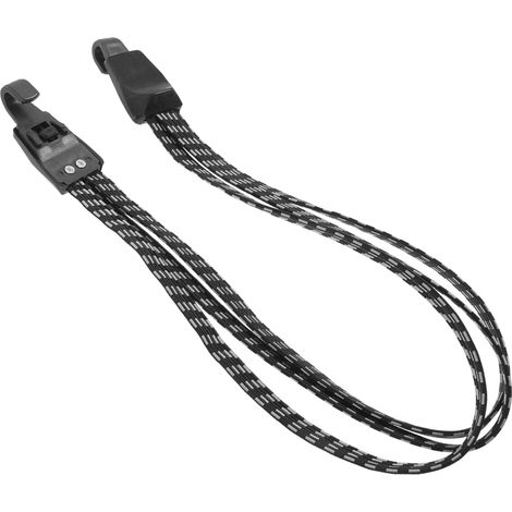 Correa para casco de motocicleta de 4 piezas - Correa elástica resistente - Ganchos de sujeción negros - Soporte extensible negro - Correa elástica para casco de bicicleta con 2 ganchos (73 cm)
